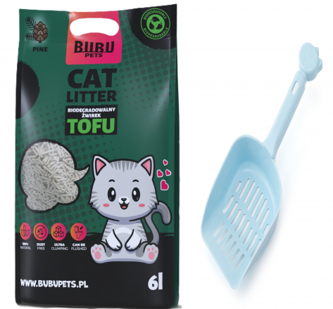 Bubu Pets | Żwirek dla kotów Tofu biodegradowalny 2,5kg / 6L