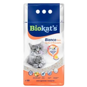 Biokats | Bianco | Żwirek piasek zbrylający biały chłonny dla kotów 10L