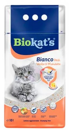 Biokats | Bianco | Żwirek piasek zbrylający biały chłonny dla kotów 10L