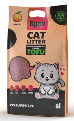 Bubu Pets | Żwirek dla kotów Tofu biodegradowalny 2,5kg / 6L