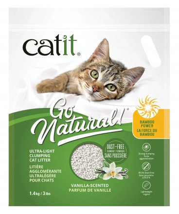 Catit | Go Natural Ultra-light | Żwirek dla kota mocno zbrylający bazie bambusa, 1,4 kg