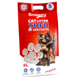 Snappy | Żwirek dla kota Tofu  +  Bentonit mix | Opakowanie 6L