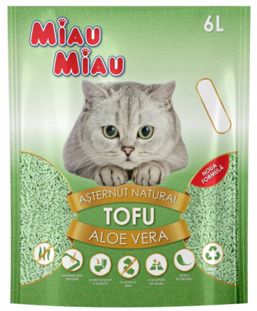 Miau Miau | Żwirek Tofu dla kota | Opakowanie 6l