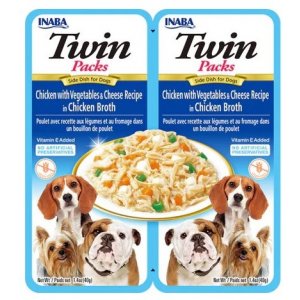 Inaba Dog | Twin Packs | Szarpane kawałki mięsa z warzywami w galaretce 2x40g