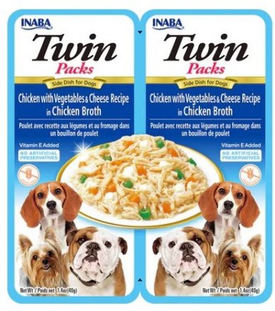 Inaba Dog | Twin Packs | Szarpane kawałki mięsa z warzywami w galaretce 2x40g