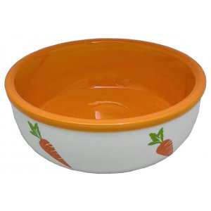 Yarro | Miska ceramiczna dla gryzonia /  królika z wzorem marchewki 13,5x5cm