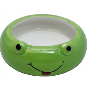 Yarro | Miska ceramiczna dla gryzoni, gadów, zielona żabka 8,5x3,5cm