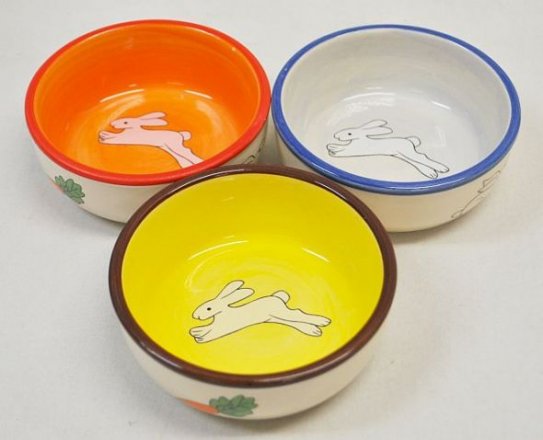 Yarro | Miska ceramiczna dla gryzonia/królika, 3 kolory, 10x3,7cm