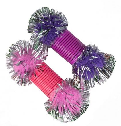 Yarro | Zabawka dla kota | 2 sprężynki z pomponikami i z dzwoneczkiem 6cm