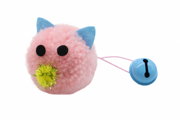 Bubu Pets | Zabawka dla kota | Pluszowa piłka mysz z dzwonkiem 5cm