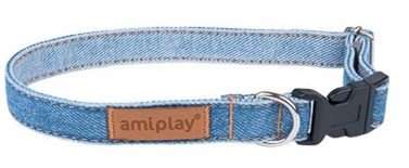 AmiPlay | Denim | Obroża regulowana dla psa - niebieska