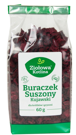 Ziołowa Kotlina | Przysmak dla gryzoni i królików | Buraczek Kostka 60g