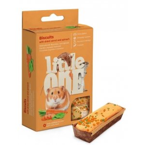Litte One | Ciastka z suszoną marchewką i szpinakiem | Dla małych zwierząt 5x7g