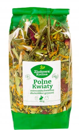 Ziołowa Kotlina | Przysmak dla gryzoni i królików | Mieszanka Polne Kwiaty 80g 