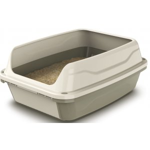 Georplast | Kuweta duża z sitem i wysoką ramką, kolor beżowy, 56x40x25cm