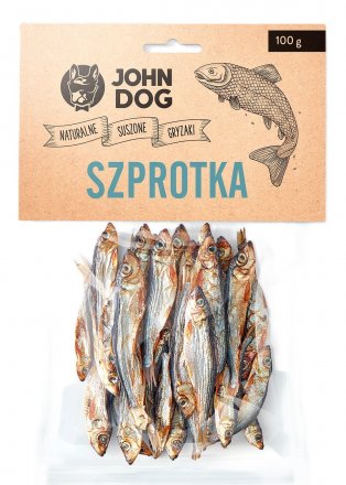 John Dog | Naturalny suszony gryzak dla psa - Szprotka 100g