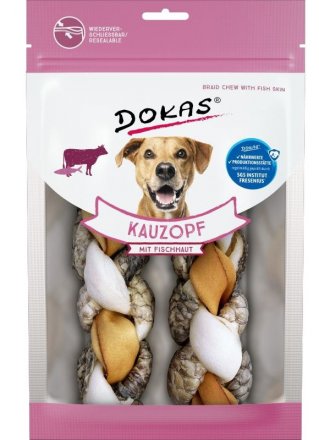 Dokas | Przysmaki dla psa | Warkocz wołowina tilapia 120g
