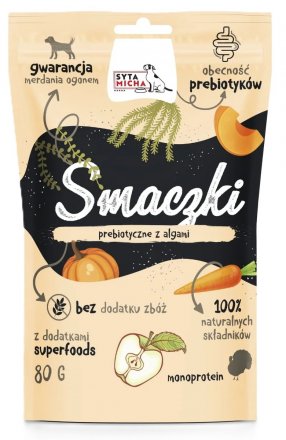 Syta Micha | Smaczki dla psa Prebiotyczne (GI²D Complex) z algami 80g