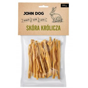 John Dog | Naturalny suszony gryzak dla psa - Skóra królicza 200g