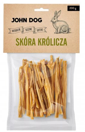 John Dog | Naturalny suszony gryzak dla psa - Skóra królicza 200g
