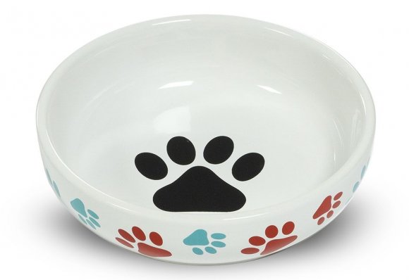 Yarro | Miska ceramiczna dla kota lub psa motyw łapek 14x4,5cm