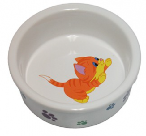 Yarro | Pojedyncza miska ceramiczna dla kota mix motywów 12,5x4,5cm