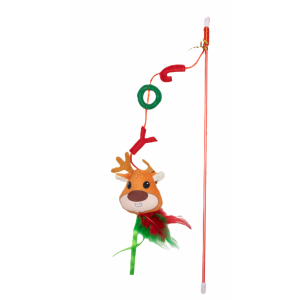 Uniq Pets | Swishy - zabawka dla kota | Różdżka z reniferem 40cm