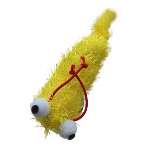 Yarro | Zabawka dla kota żółty | Pluszowy robaczek wibrujący 18cm