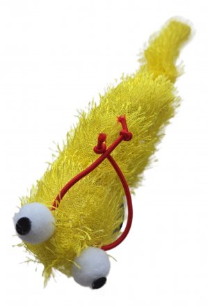 Yarro | Zabawka dla kota żółty | Pluszowy robaczek wibrujący 18cm
