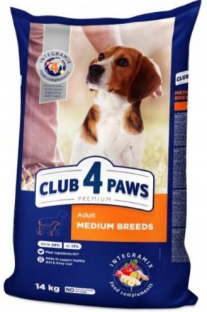Club 4 Paws | Adult Medium Breeds | Pełnoporcjowa karma dla psów dorosłych średnich ras