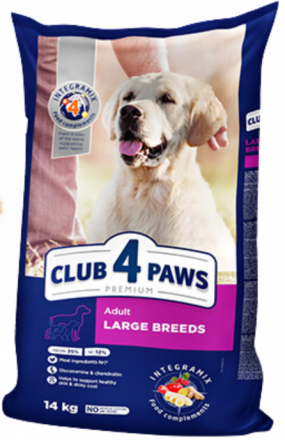 Club 4 Paws | Large Breeds | Pełnoporcjowa karma dla psów dorosłych dużych ras