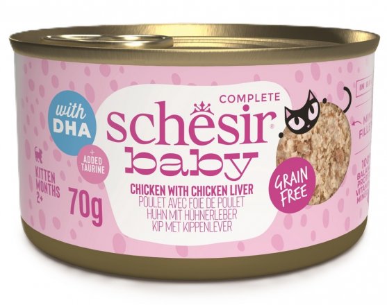Schesir | Baby - pełnoporcjowa karma mokra dla kociąt | Puszka 70g
