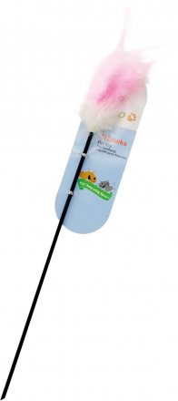 Yarro | Zabawka dla kota | Patyk z piórkiem różowy 50/10cm