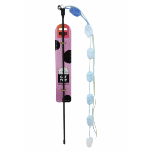 Bubu Pets | Zabawka dla kota | Wędka z pluszowymi piłkami na sznurku 42-102cm