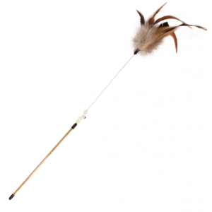 Bubu Pets |Zabawka dla kota | Wędka z linką i piórem 66cm