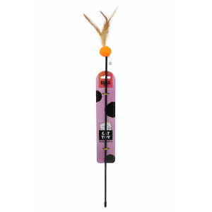 Bubu Pets | Zabawka dla kota | Wędka z piłką i piórkiem 55cm