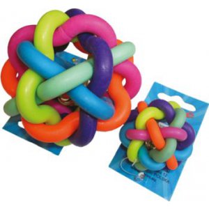 Yarro | Zabawka dla psa | Piłka pleciona gumowa mini z dzwonkiem 5cm