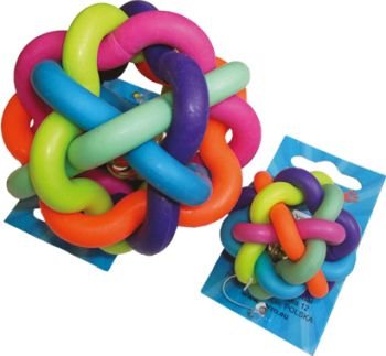 Yarro | Zabawka dla psa | Piłka pleciona gumowa mini z dzwonkiem 5cm