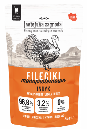 Wiejska Zagroda | Fileciki karma mokra dla kota | Saszetka 85g