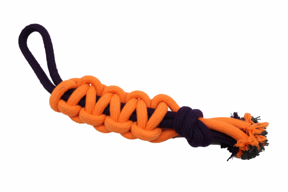 Bubu Pets | Zabawka dla psa sznur szarpak z pętlą ORANGE NEON 35cm