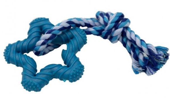 Yarro | Zabawka dla psa | Gwiazdka gumowa ze sznurem bawełnianym 7/15cm