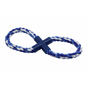 Bubu Pets | Zabawka dla psa sznur pleciony ósemka BLUE 28cm