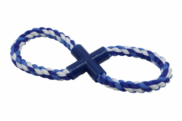 Bubu Pets | Zabawka dla psa sznur pleciony ósemka BLUE 28cm