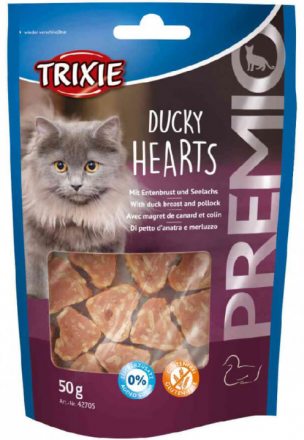 Trixie Premio | Ducky Hearts | Serca kaczka mintaj 50g
