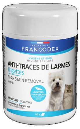 Francodex | Chusteczki usuwające ślady łez | Dla psów i kotów - 50 szt.