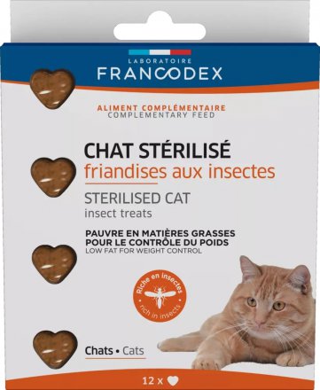 Francodex | Przysmaki dla kota po sterylizacji | Z owadami 12 szt.\opak.