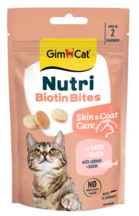 GimCat | Bites Nutri | Biotin Tabs - Skinn & Coat  Care 40g