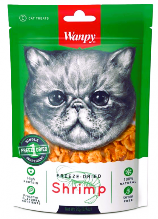 Wanpy Cat | Freeze Dried Shrimp | Liofilizowane krewetki przysmak dla kota 80g