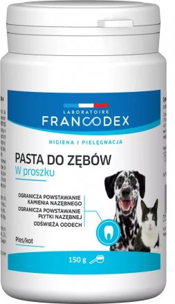 Francodex | Pasta do zębów w proszku dla psa i kota | Opakowanie 150g
