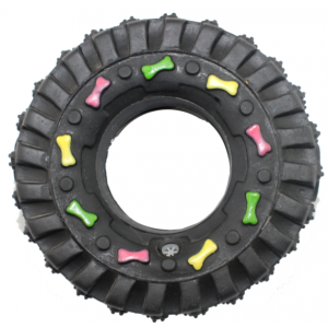 Bubu Pets | Zabawka dla psa | Opona z wzorem z piszczałką 8,5cm